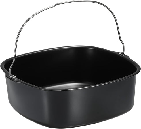 MECCANIXITY Baking Pan Universal Air Fryer Accessory Nonstick Coating 9"x8"x3" Stainless Steel for Pressure Cookers, Air Fryers Ovens Black...