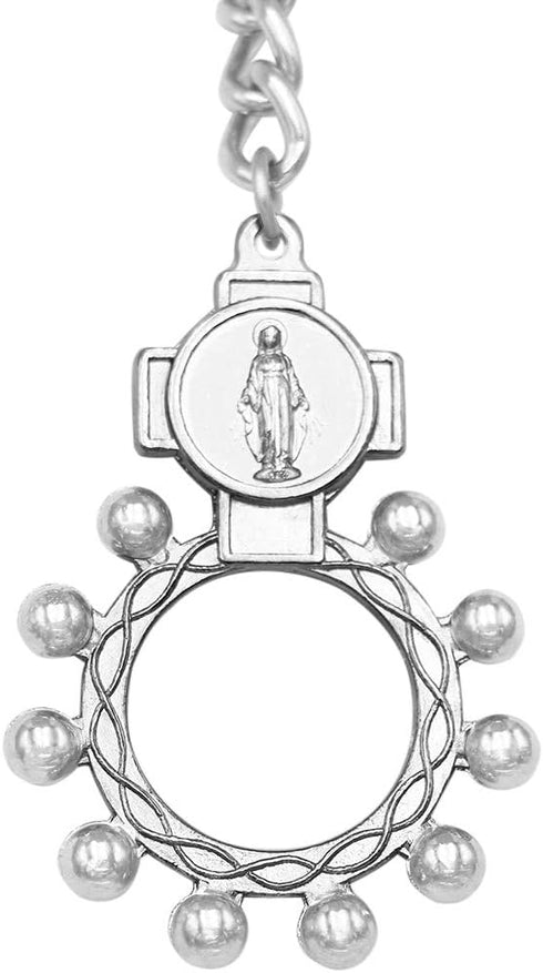 Rosemarie Collections Women's Religious Gift Miraculous Medal Rosary Keychain...