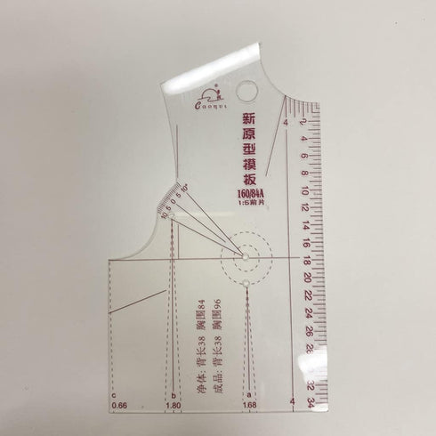 3 Piece Clear Set Doll Clothes Ruler Tailor Garment Cloth Sewing Tool Design French Curve Drafting Template 1:5 Fashion Tools Measure for Dressmak...