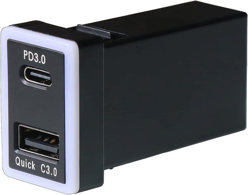 QC3.0 +PD3.0 USB Power Socket, 60W Output, Type C & Quick Charge 3.0 Car Charger USB Adapter for Smart Phone PDA iPad iPhone Android GPS Use for T...