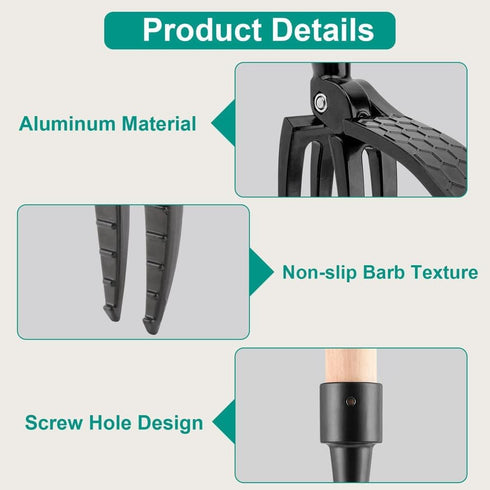 Heavy-Duty Stand Up Weed Puller Head Weed Picker Tool Gardening Hand Tools for Dandelion, Weeder Root Tool Made with Cast Steel No Bending,for Bac...