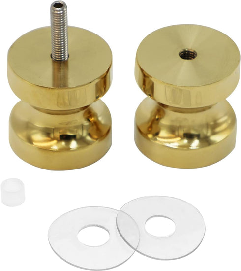CKB Double Sided Shower Glass Door Knob, Polished Gold Finish with Solid 304 Stainless Steel Door Handle Pull for Bathroom. Compatible with 5/16" ...