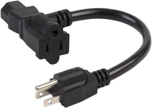 2 Feet/0.6M Nema 5-15P Male to C13/ Nema 5-15R Piggyback Power cord, UL CUL SJT 14AWG 3C, Replacement for Daisy Chain Pro Audio DJ etc...