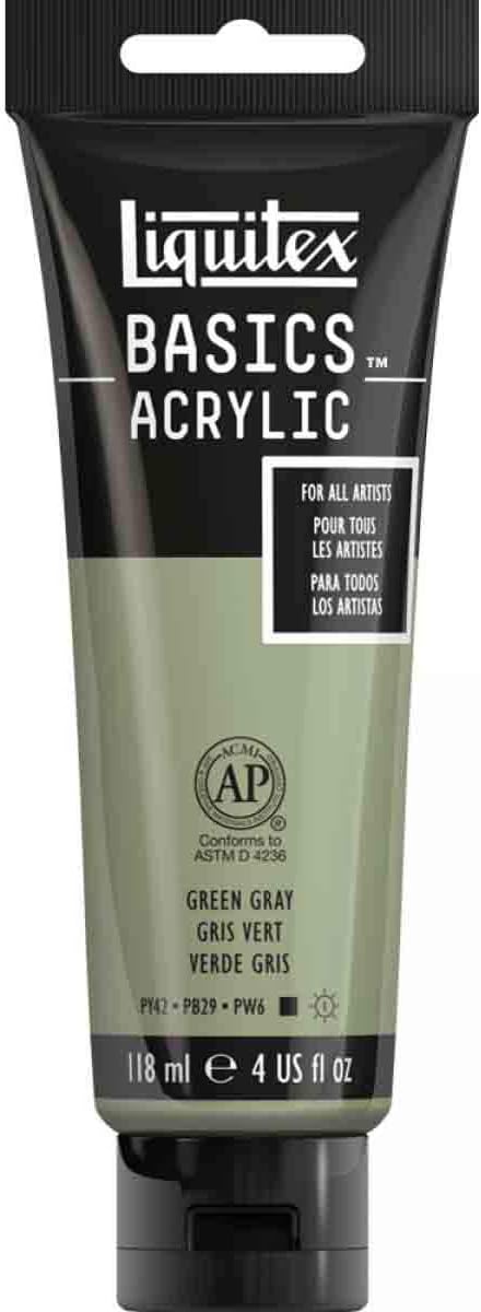 Liquitex BASICS Acrylic Paint, 118ml (4-oz) Tube, Green Gray...