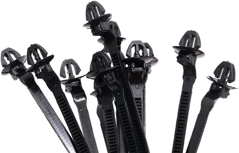 Push Mount Wire Ties, Snap in Zip Tie Automotive Clips Nylon Wire Harness Clips 3 Sizes of Cable Ties for Engine Bay Zip Tie Kit 150pcs...