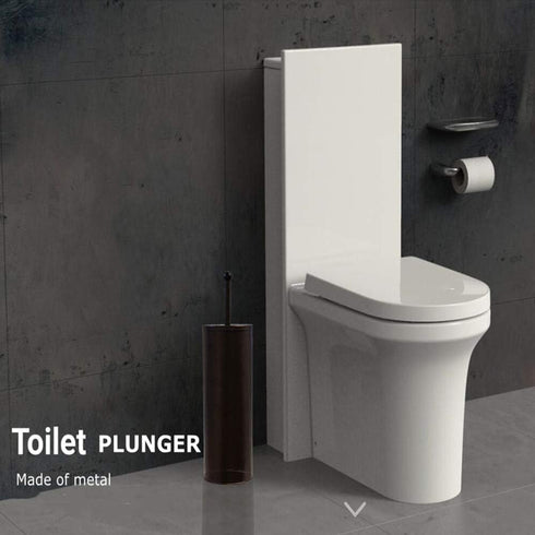 Bronze Toilet Plunger with Holder for Bathroom Metal Canister Holder Drip Cup, Heavy Duty, Deep Cleaning,Quick Dry Bronze...