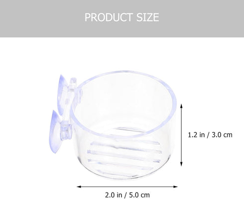 Mipcase 4Pcs Red Worm Feeder Shrimp Feeding Dish with Suction Cup Aquarium Glass Cone Feeder Cup Floating Fish Tank Feeding Food Bowl Plant Holder...