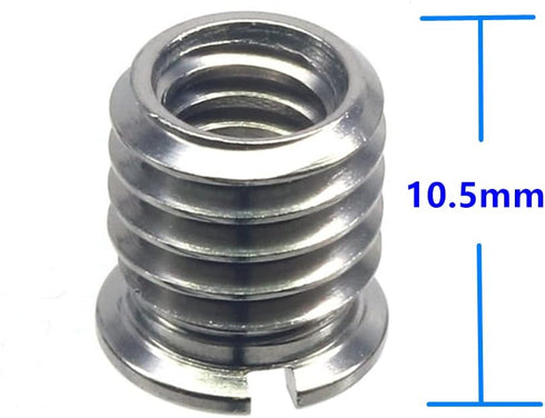 Stainless Steel 1/4"-20 Female to 3/8"-16 Male Convert Screw Adapter 2 Pieces 10.5mm Height...