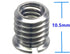 Stainless Steel 1/4"-20 Female to 3/8"-16 Male Convert Screw Adapter 2 Pieces 10.5mm Height...