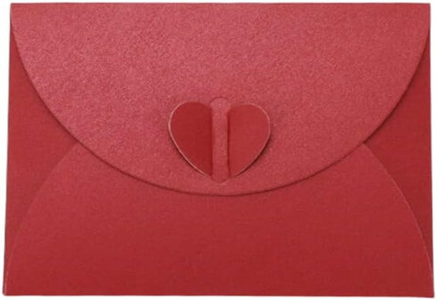 Red 24 Pack Heart Clasp Tiny Items Storage Cute Present Card Holder,Paper Envelopes,Envelopes for Invitation Gift Card Envelopes...