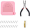 DICOSMETIC Jewelry Wire Shaping Jig Kit Pink Plastic Plate with Alloy Sticks 1P Steel Cutting Pliers and Golden Jewelry Beading Copper Wire for Je...