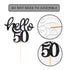 24 Pcs Black Glitter 50th Birthday Cupcake Toppers for 50th Birthday Celebrating Party Decorations...