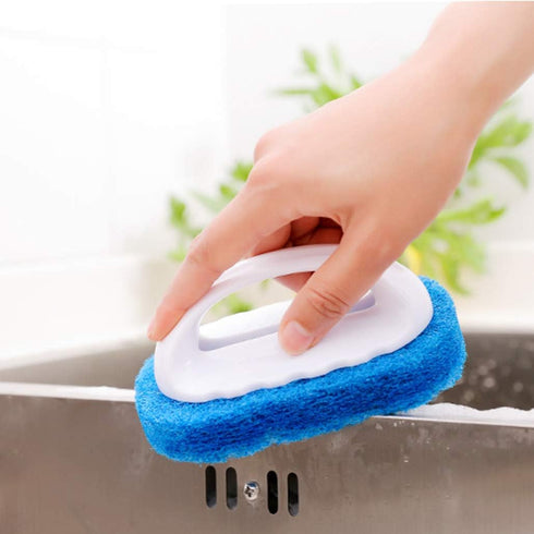Sponge Brush Home Kitchen Powerful Decontamination Cleaning Brush Bathtub Brush (3pc,Sponge Brushes-Blue)...