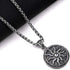 Jewelry Men Women 316L Stainless Steel Sun Pendant Necklace Punk Retro Vintage Style Amulet 22" Chain...