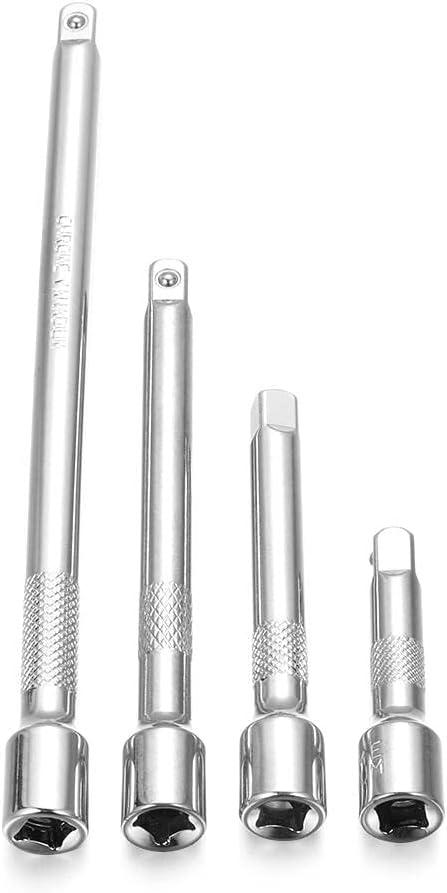 8pcs Socket Extension Set Drive Ratchet Socket Hand Tool Improved Extender Wrench Adjustment Tools 2"/50mm, 3"/75mm, 4"/100mm, 6"/150mm Long Shaft...