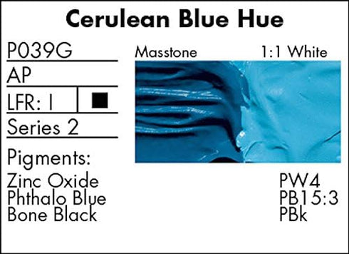 Grumbacher Pre-Tested Oil Paint, 37ml/1.25 Ounce, Cerulean Blue Hue (P039G)...