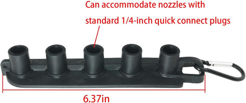 Quick Connector 1/4 Quick Insert Nozzle Base Storage can accommodate 5 Nozzle Heads Daily Pressure Cleaning Nozzle Rack High Pressure Car Washing ...