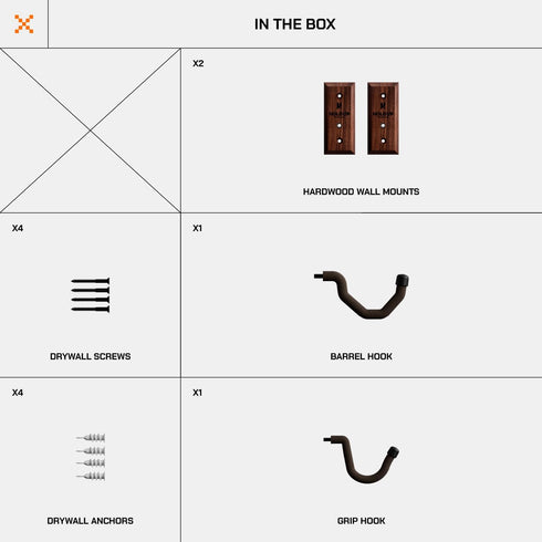 Hold Up Displays Gun Wall Mount, AR Wall Mount, Rifle Wall Mount, Shotgun Holder, Bow Wall Hanger, Gun Hooks for Wall, Walnut Hardwood Gun Display...