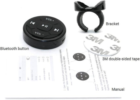 Wireless Bluetooth Media Button Remote Selfie Music Control Start Siri for iPhone Apply to Car Motorcycle Steering Wheel with Blue Button Light,Co...