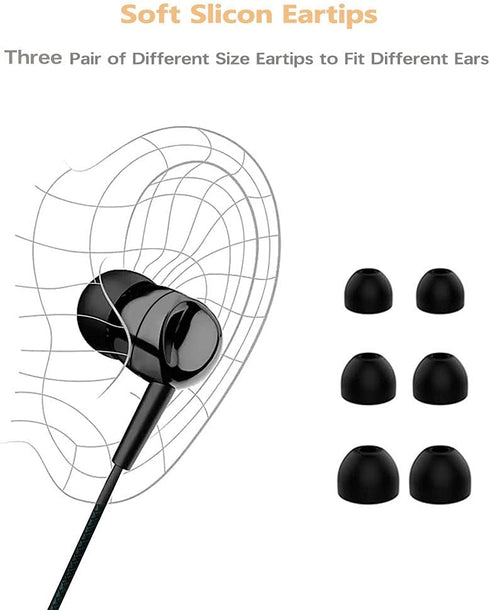 Wired in Ear Headphones with Mic and Type C Adapter Wired Earbuds with Microphone 3.5mm, HiFi Wired Earphone Kit Compatible with Most Smartphones/...