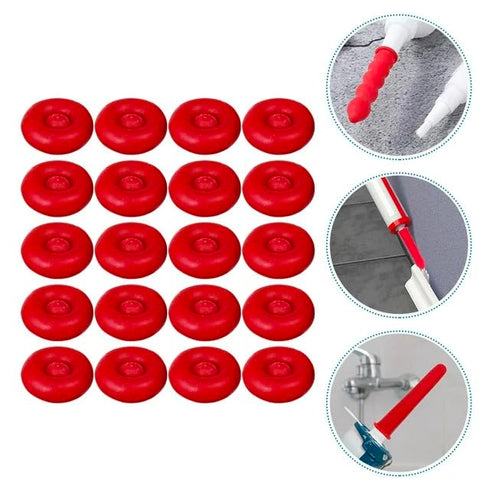 20Pcs Red Adhesives Sealers Caulk Tip Covers Caulk Cap for Seal Caulking Tubes,Protective Cover Hardware Caulk Saver Sealer Caps Nozzle Sealant Pr...