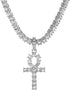 putouzip 18K Gold Iced Out Cross Pendant 316L Stainless Steel Cuban Link Chain Necklace For Men Women...