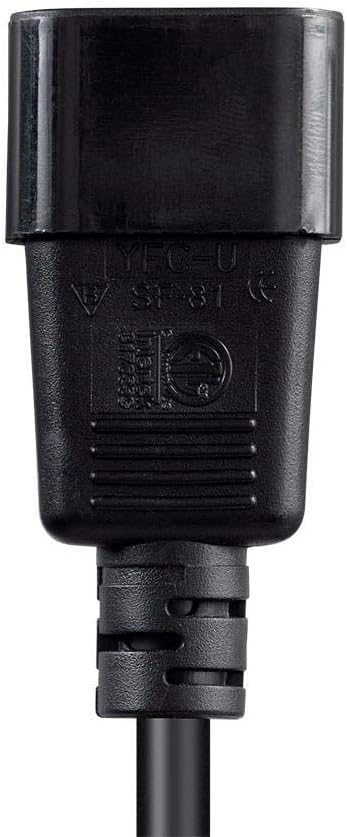 Monoprice Desktop Computer Power Cord - IEC 60320 C14 to NEMA 5-15R, 10 Amp, 1250 Watt, 125 Volt, 18AWG, 2 Feet, Black...