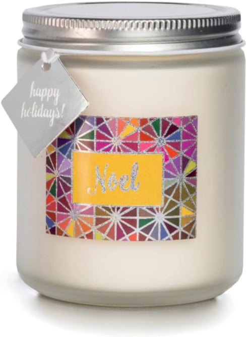 Eco Candle Co. Frosted Jar Holiday Candle, Sparkle Noel, 8 oz. - Scents of Fir, Frankincense, Smoke, & Patchouli - Fir, Frankincense, Wood, & Patc...