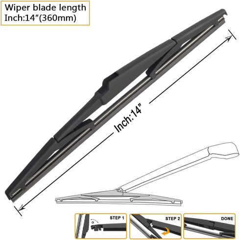 AUTOBOO 24"+18" Windshield Wipers with 14" Rear Wiper Blade Replacement for Hyundai Santa Fe 2012 2011 2010 2009 208 2007 Mazda CX-5 2013 2014 201...