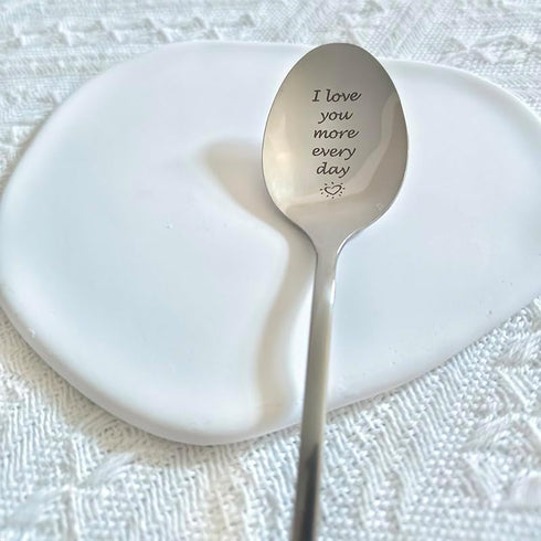 Couples Gifts Spoon for Boyfriend Girlfriend I Love You More Every Day Gift Spoons for Grandma Son Christmas Valentine's Day Gift for Husband Wife...