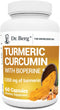 Dr. Berg (Only 2 Per Day) Turmeric Supplement with Black Pepper (BioPerine) - 1350 mg Turmeric Curcumin Supplement with 95% Curcuminoids – Turmeri...