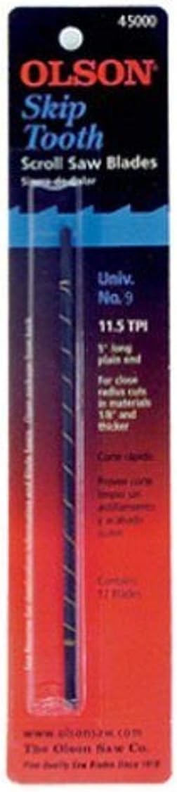Olson Saw FR45000 Skip Tooth 0.053 x 0.0.018-Inch 11.5 TPI Scroll Saw Blade...