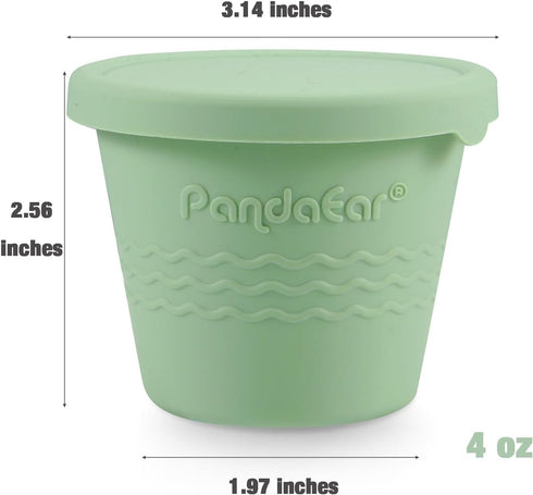 PandaEar 12 Pack Silicone Baby Food Storage Containers, 4 oz Reusable Small Snack Containers Freezer Storage with Airtight Lids Leak Proof for Inf...