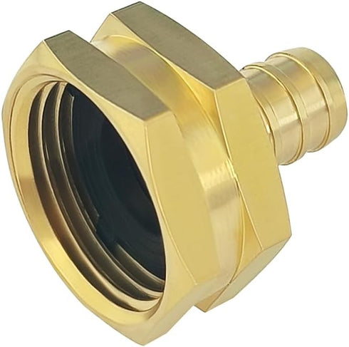 Hooshing Garden Hose Adapters 1/2" Pex Barb to 3/4" GHT Female Swivel Brass Connector Fittings Connecting Pex Pipe to Outdoor Water Hose...