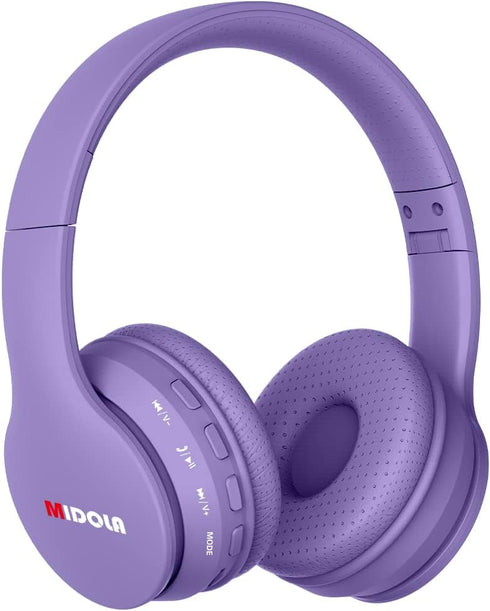 Kids Headphones Bluetooth 5.3 Wireless 60H Play Time Volume Limit 85/110dB Over Ear Foldable Protection Headset/Wired AUX Cord Mic for Boy Girl Tr...