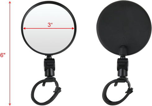 Cosmos 2 Pcs Bike Mirror Cycling Rear View Mirror HD Glass Convex Mirror 360 Degree Adjustable Rotatable Bicycle Handlebar Mirror Wide Angle Safet...