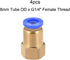uxcell Push to Connect Tube Fitting Adapter 8mm Tube OD x G1/4 Female Straight Pneumatic Connecter Connect Pipe Fitting 4pcs...