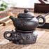 Handmade Chinese Yixing Elephant Teapot Holder, Zisha Purple Sand Teapot Pad, Tea Tray Decor, Black...