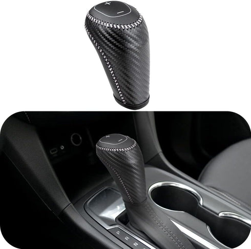 Auto Car Leather Gear Shift Knob Cover for Chevrolet Equinox 2016 2017 2018 2019 2020 2021 / Malibu Chevy Accessories (D)...