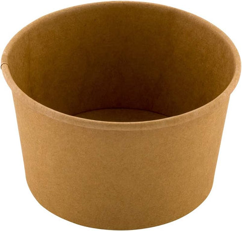 Coppetta 12-Ounce Dessert Cups, 50 Disposable Ice Cream Cups - Lids Sold Separately, Sturdy, Kraft Paper Frozen Yogurt Bowls, For Hot And Cold Foo...