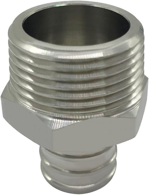Beduan Stainless Steel PEX Garden Hose Adapter Fitting 3/4" PEX Barb to 3/4" GHT Male Connector for Outdoor Garden Irrigation Watering...