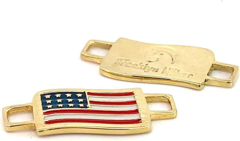 USA Flags Shoes Boot Lace Keeper US American Union Workers...