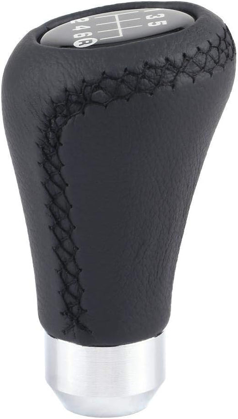 6 Speed Gear Shift Knob, Universal PU Leather Shifter Stick with 3 Hoses Fit for Most Car Vehicle (Black)...