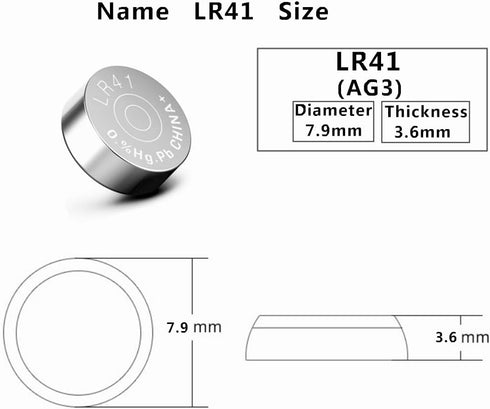 20 pcs Pack LR41 AG3 SR41 392 384 192 Battery 1.5V Button Coin Cell Batteries...