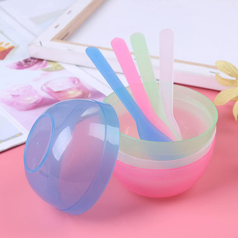 AKOAK Facial Mask Mixing Bowl + Spoon, Reusable Color mixing Bowl, Suitable for Facial Mask, Mud Mask and Other Skin Care Products (3.4 inch, 10 P...