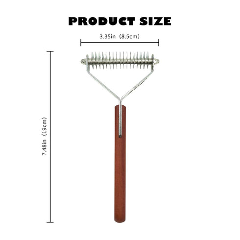 Grooming Rake with Teeth, Pets Shedding, Dematting and Grooming tool for Dogs and Cats with All Hair Types, Remove Loose Hair, Undercoat, Fur, Mat...