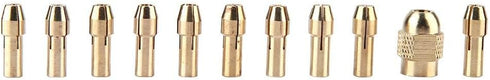 Drill Collet, 11pcs 4-jaw Copper Drill Chuck Collet Set for Mini Electric Power Drill Grinder Rotate Tool 0.5-3.2mm...