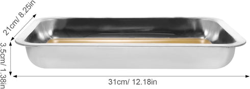 Hemoton Stainless Steel Dissection Tray,Anatomy Tray,Stainless Steel Wax Tray,Wax Dissecting Tray,Metal Wax Tray,Lab Dissecting Pan Dissection Pla...