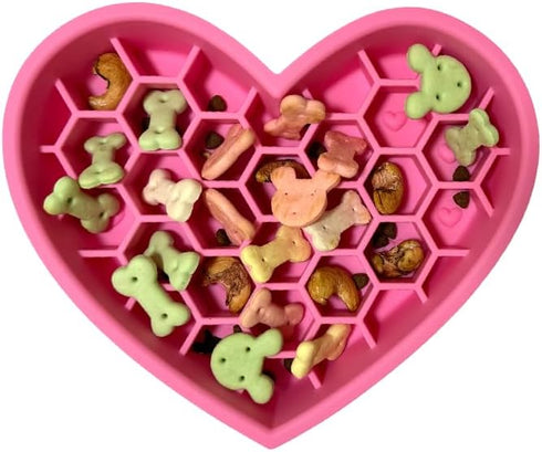Silicone Slow Feeder Dog Bowls & Cat 2-in-1 Puzzle Dog Bowls Pet Food Bowls Encourages Slow Eating Lick Mat Design, Reduces Gulping, Dishwasher Fi...