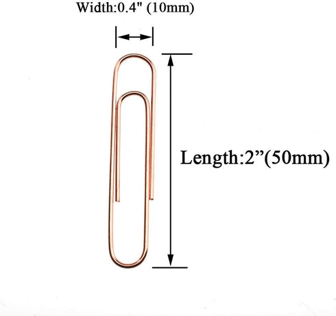 HAHIYO Paper Clips Large Sturdy 2 inches Length 70 Pack Paperclips Heavy Duty Tight Grip Rust Proof Reusable Metal Bright Rose Gold for Home Offic...